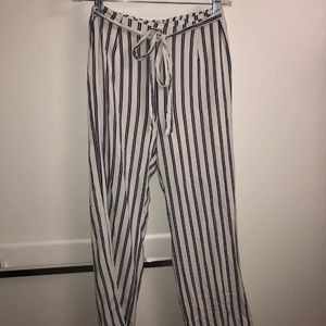 Blue and white striped pants